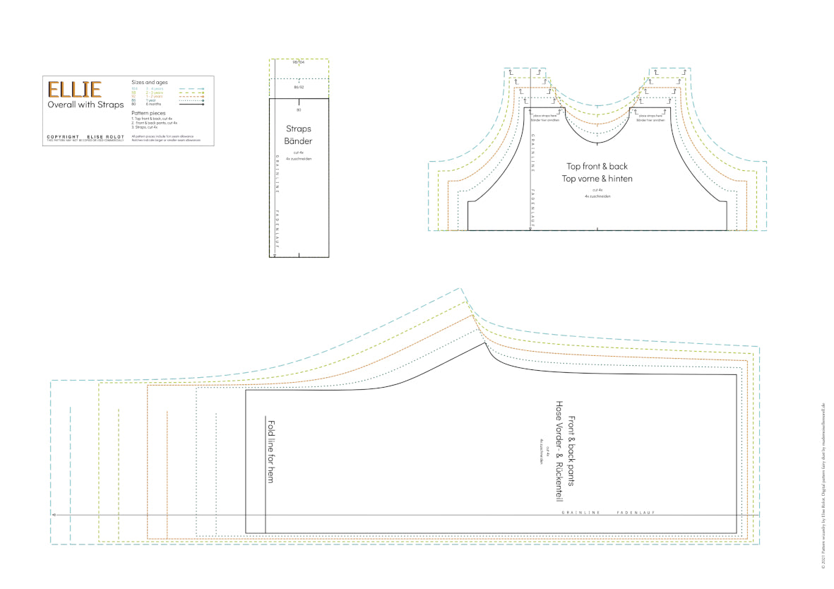 ELLIE Overalls - Sewing pattern