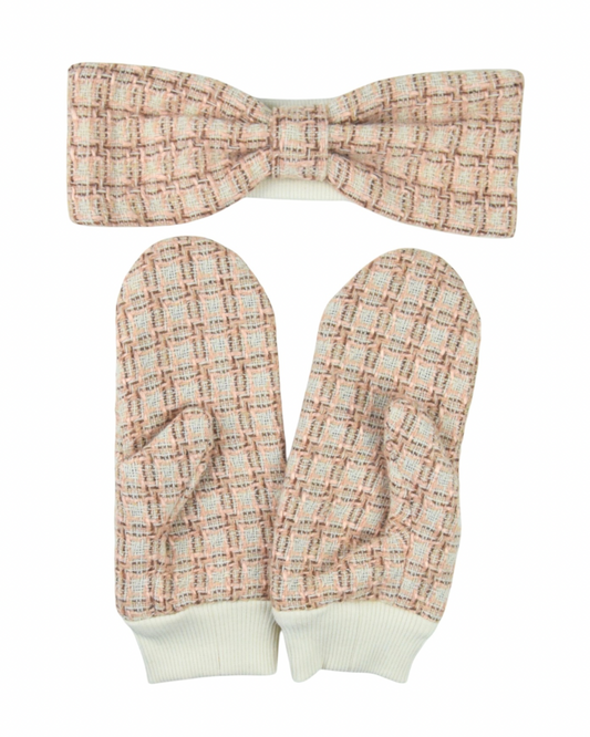MARIA Headband & Mittens set - Rosa