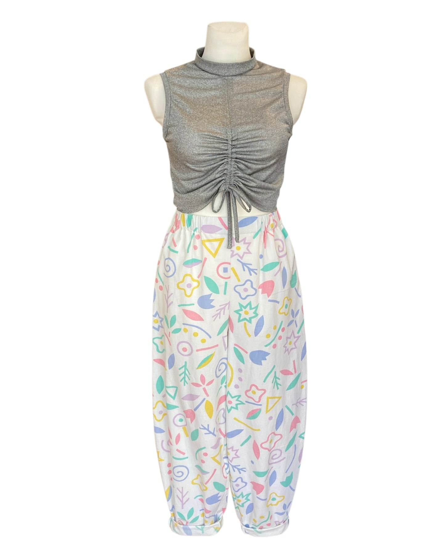 ANGIE crop top silver - Size S/M/L