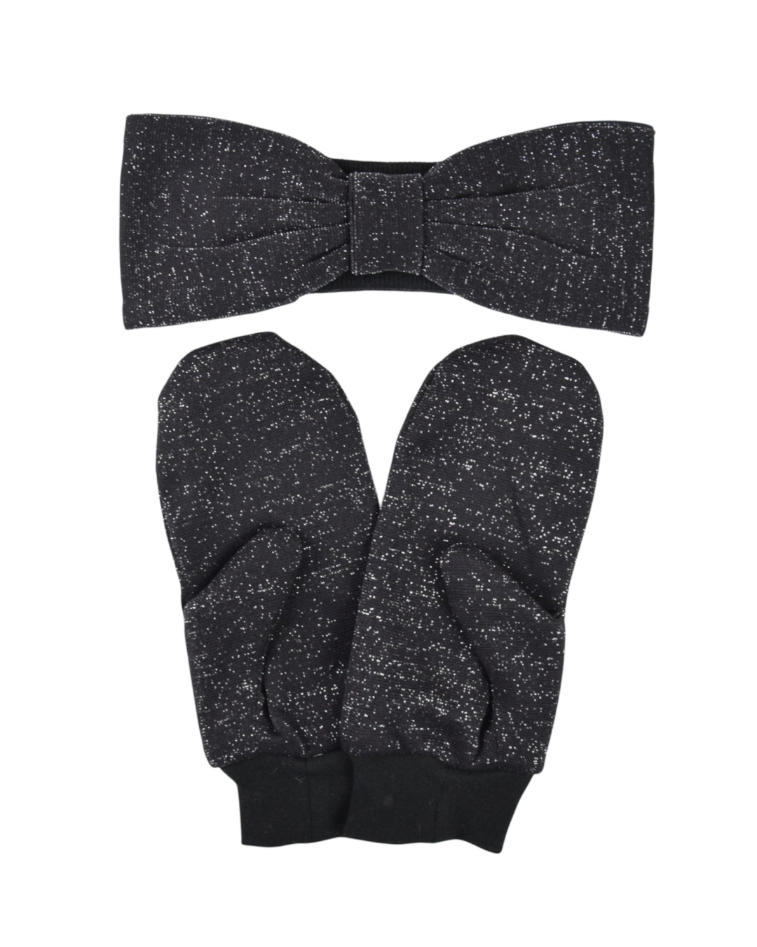MARIA Headband & mittens set - Shiny black