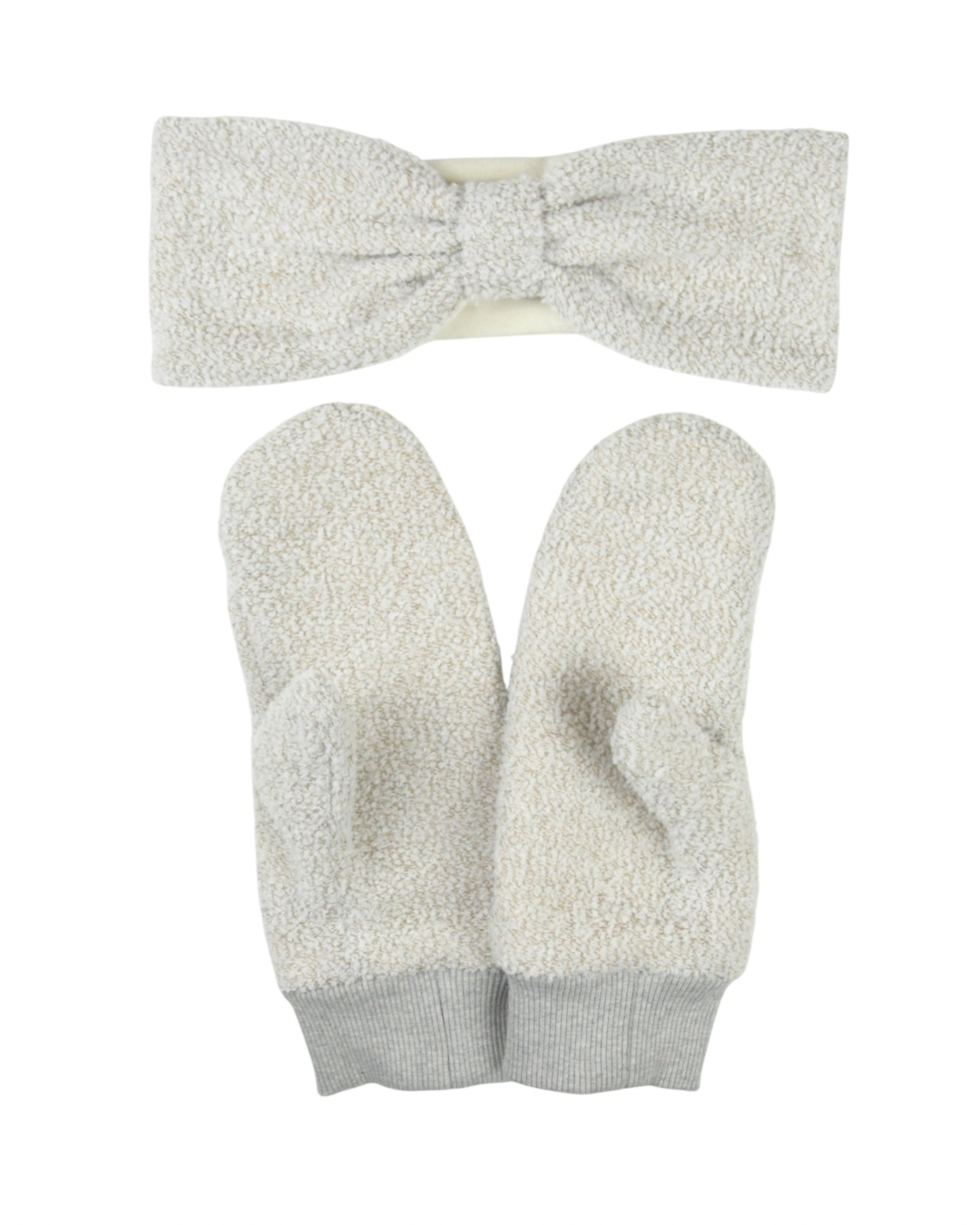 MARIA Headband & Mittens set - Fluffy white
